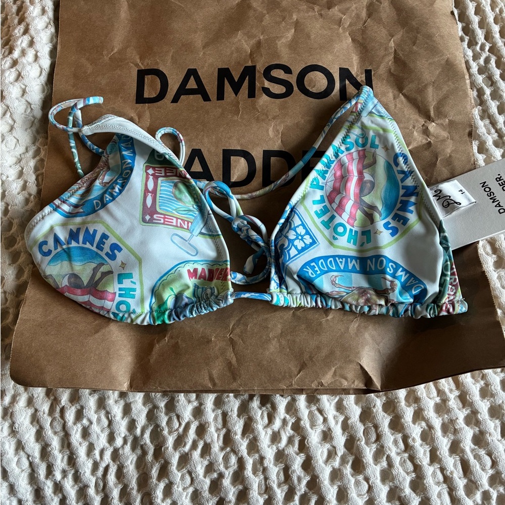 NWT Damson Madder Triangle String Bikini Top, size 14